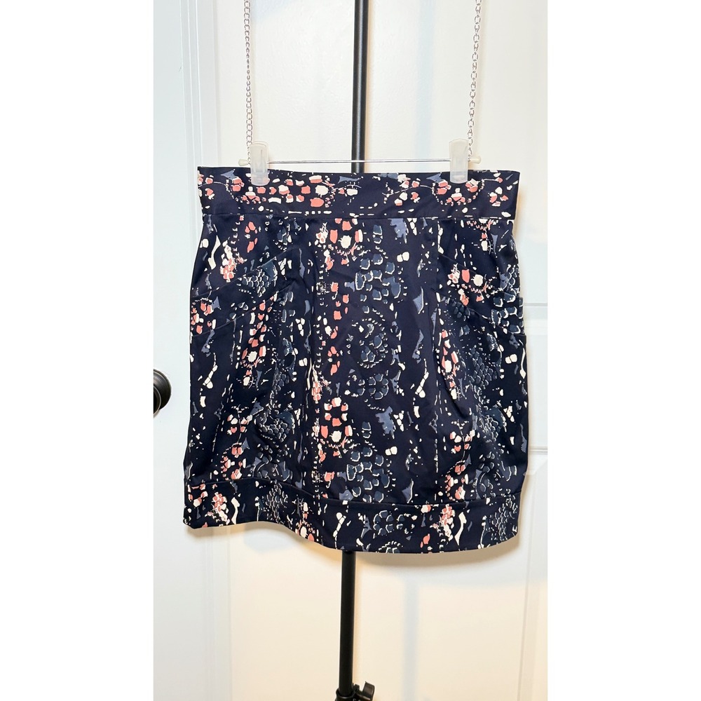 French Connection Navy Blue Abstract Snakeskin Print Mini Skirt Size 8